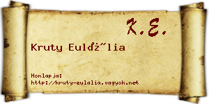 Kruty Eulália névjegykártya